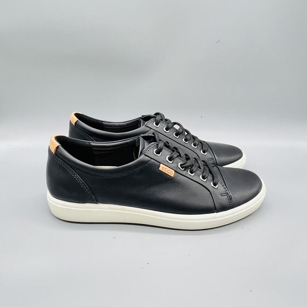 ECCO Shoes Womens 9.5 Black Leather Lace Up Walking Sneakers Comfort Casual